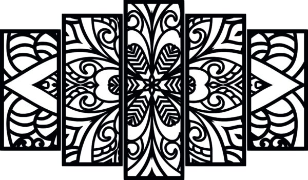 mandala1 Tríptico «Inhale Exhale» – 3 piezas, 40 × 90 cm